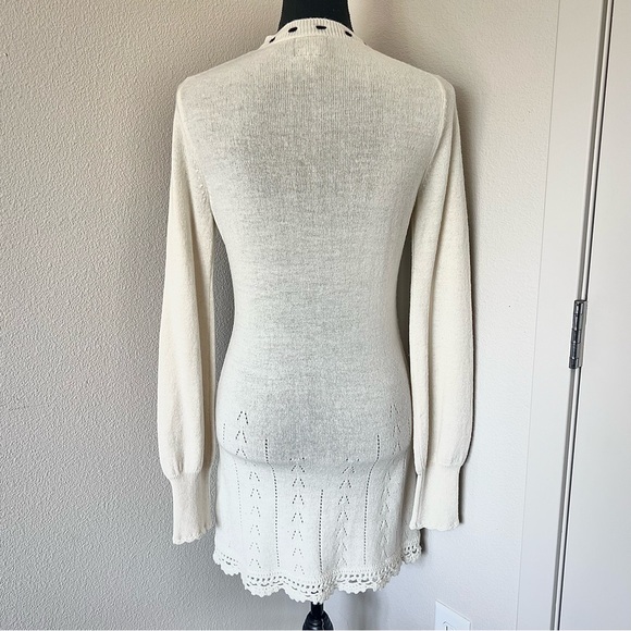 RARE EXC • Free People Floral Embroidered Mini Sweater Dress • - Picture 7 of 10